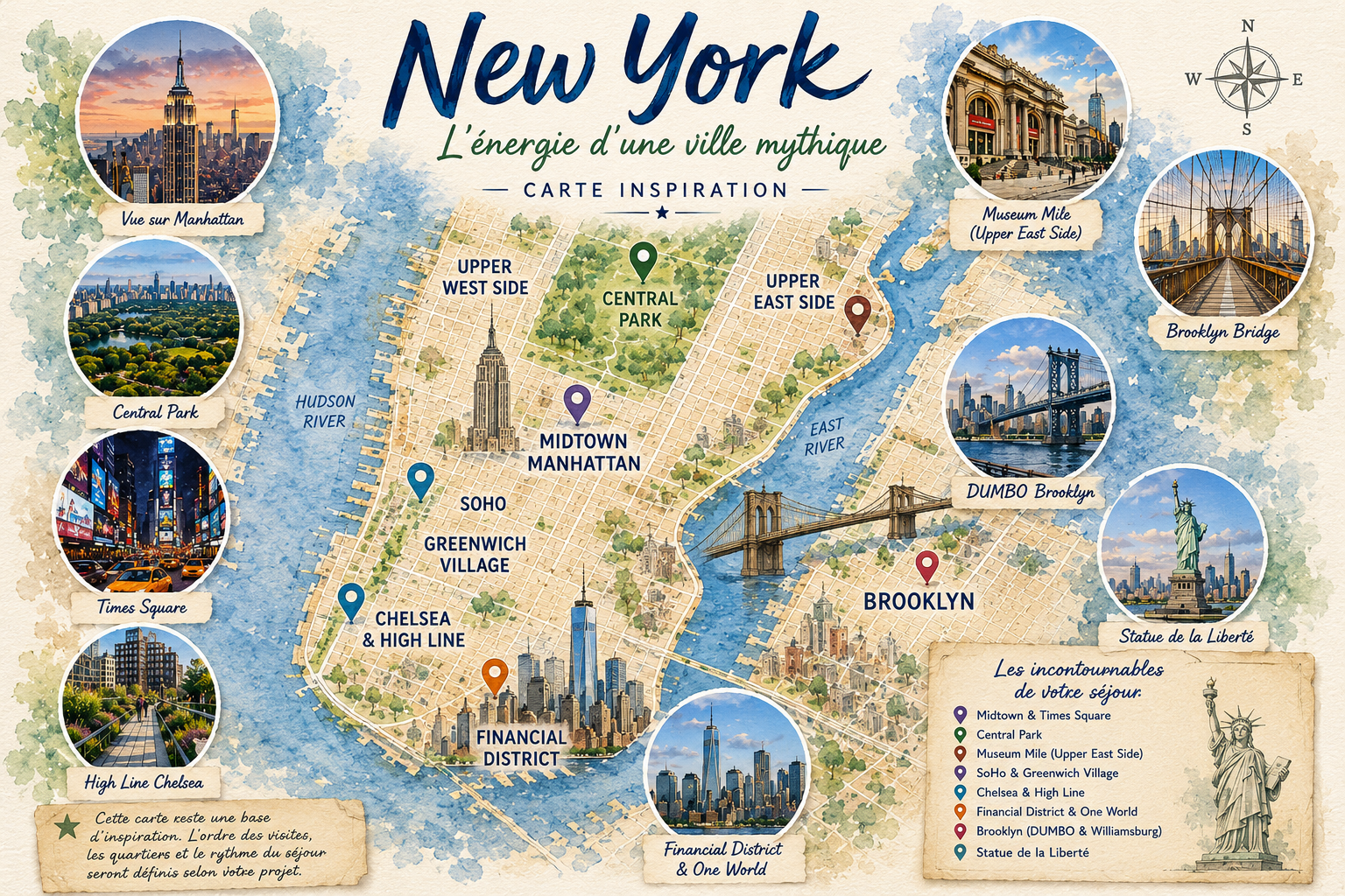 Carte illustrée de New York