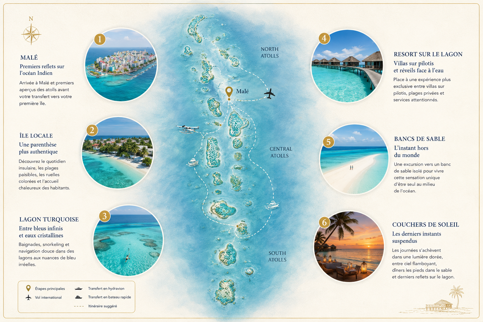 Carte illustrée des Maldives